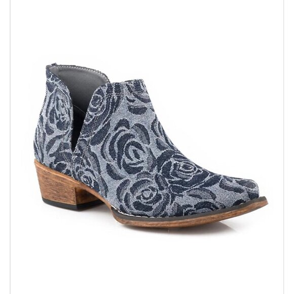 Roper Shoes - NEW Women’s Roper Denim Floral Ankle Boot
